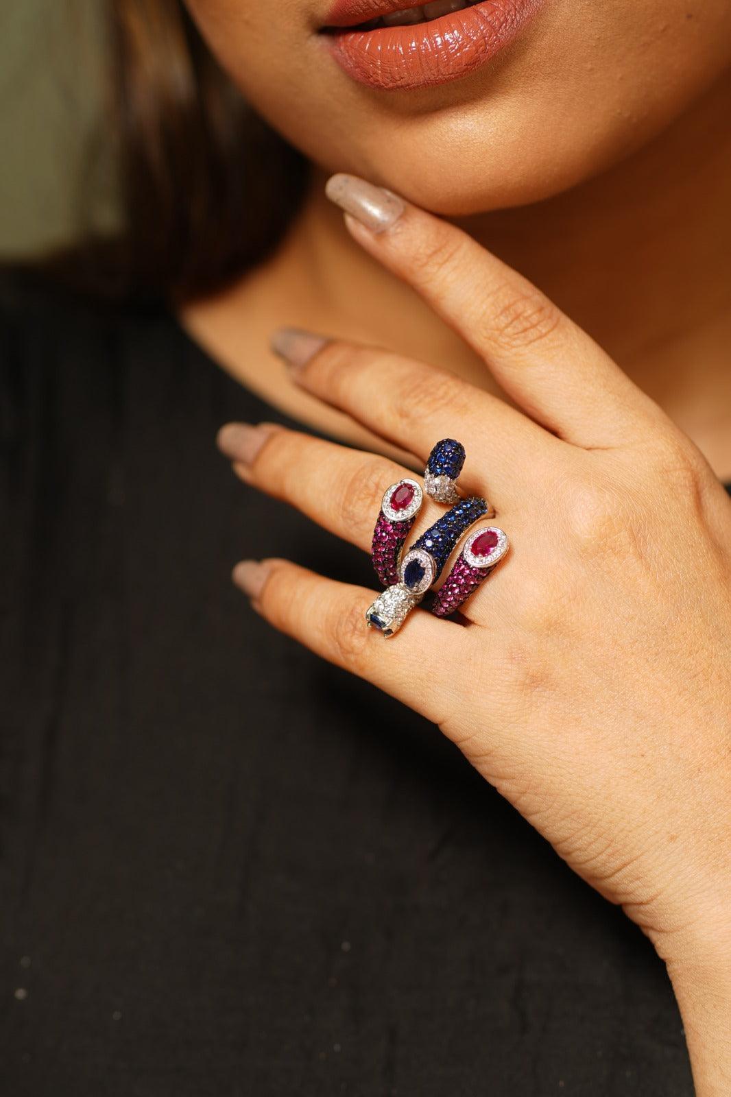 Sasa Designer Diamond Cocktail Ring - Attrangi