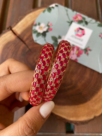 Shambhavi Potta Meenakari Bangles - Attrangi