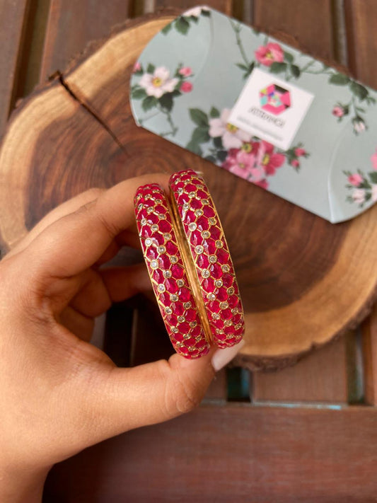 Shambhavi Potta Meenakari Bangles - Attrangi