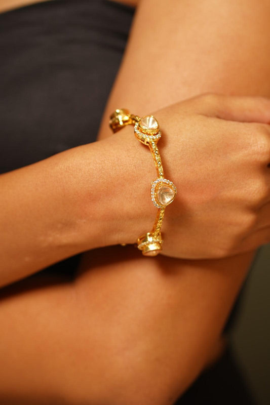 Sharmila Moissanite Indo Western Bangles | Uncut Diamond - Attrangi
