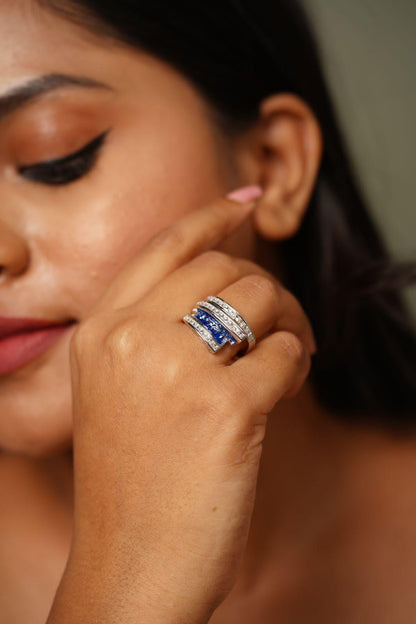 Sharpay Diamond Cocktail Ring With Invisible Setting - Attrangi