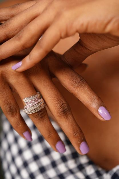 Sharpay Diamond Cocktail Ring With Invisible Setting - Attrangi