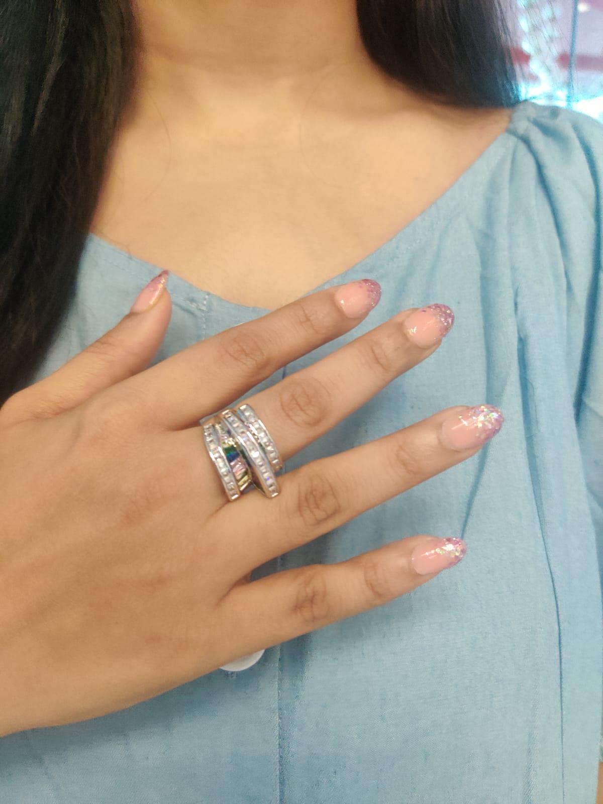 Sharpay Diamond Cocktail Ring With Invisible Setting - Attrangi