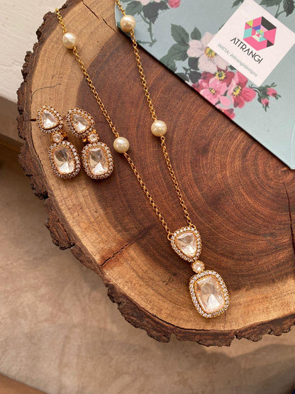 SiaNia Moissanite Pendant Set | Rose Gold Polish - Attrangi