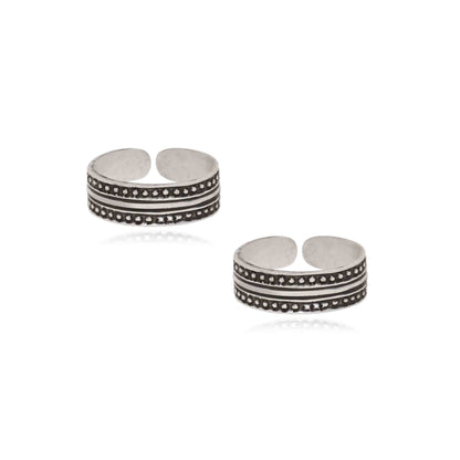 Set Of Three Silver Toe Rings (6)