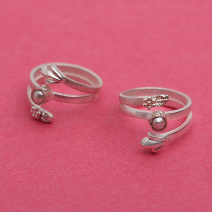 Set Of Three Silver Toe Rings (2)