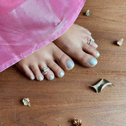 Set Of Three Silver Toe Rings (2)