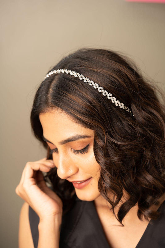 Simple Diamond HairBand | Sheeshband - Attrangi