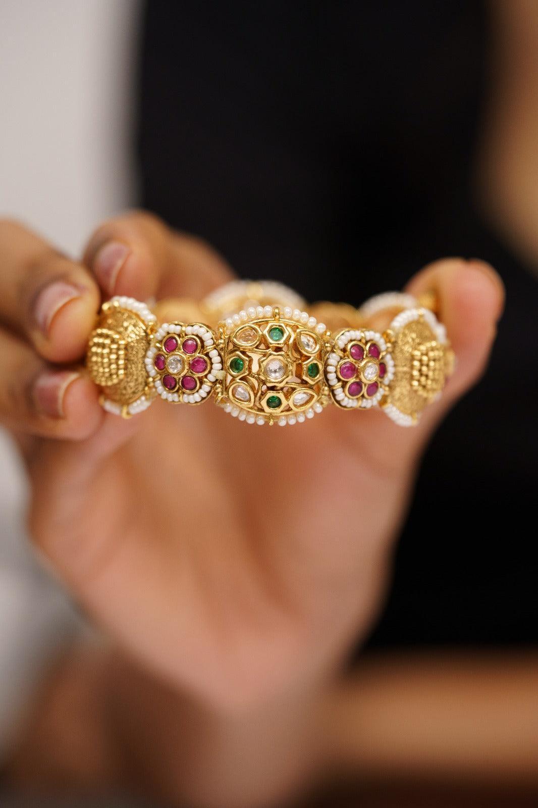 Sirisha Openable Gold Kada | Sone Pe Suhaga Collection - Attrangi