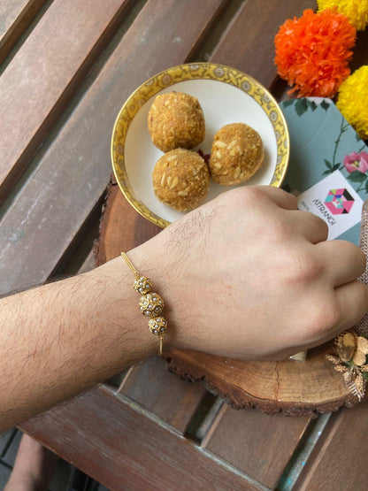 Sona Moti Rakhi Bracelet | Bhaiya Bhaabhi Sister - Attrangi