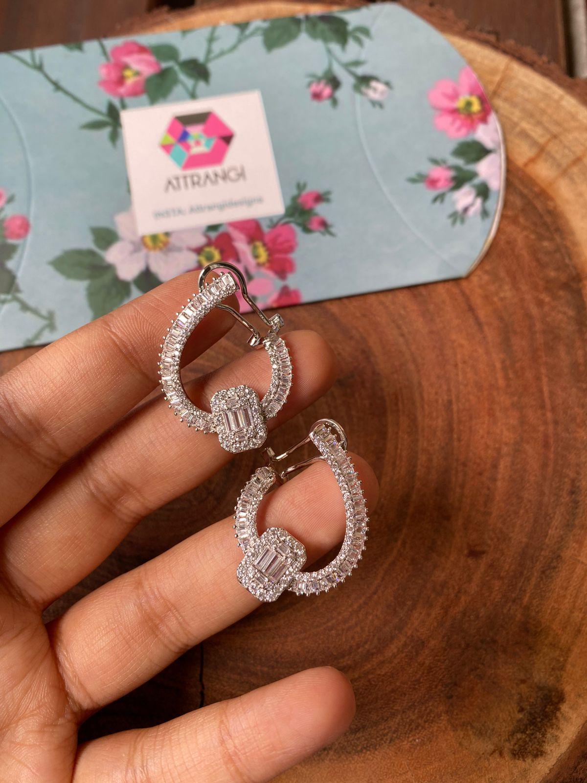 Subtle Bling Pressure Setting Diamond Earrings - Attrangi