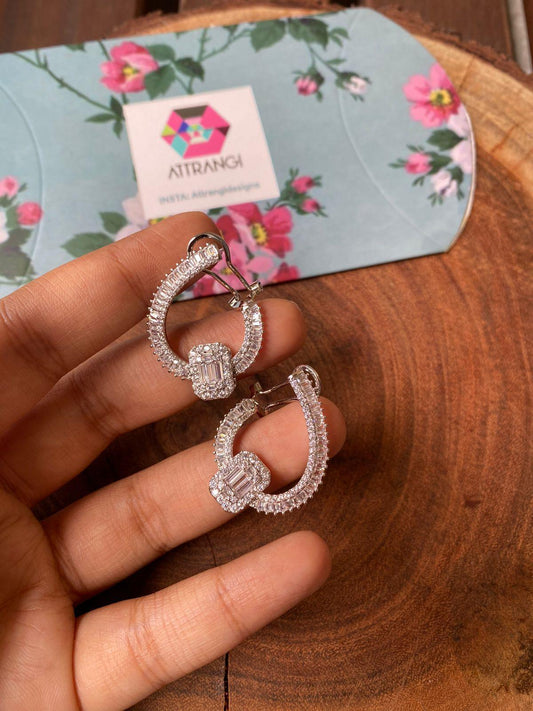 Subtle Bling Pressure Setting Diamond Earrings - Attrangi