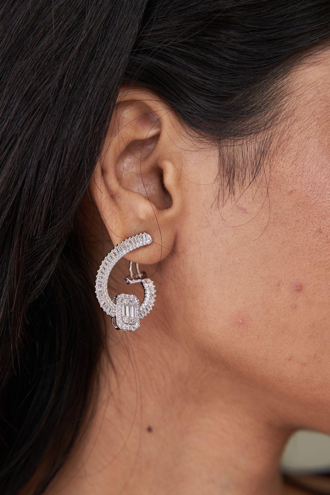 Subtle Bling Pressure Setting Diamond Earrings - Attrangi