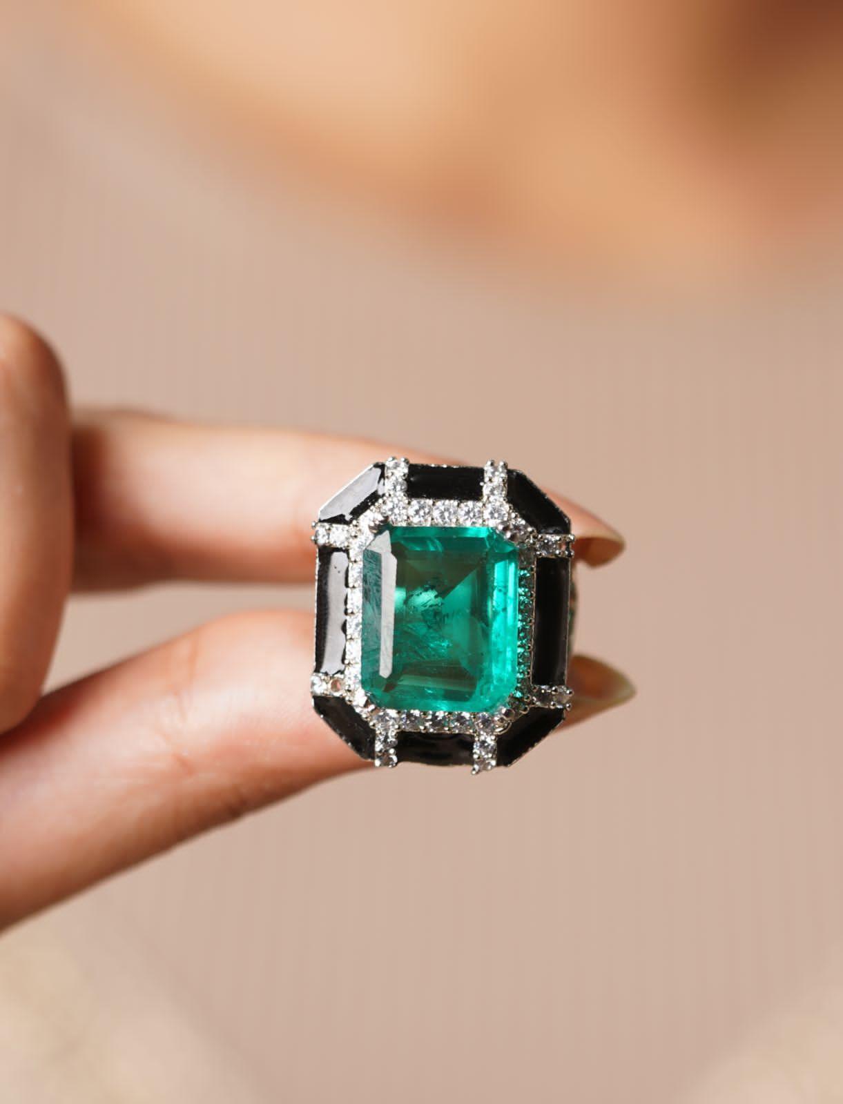 SuperNova Emerald Doublet Ring