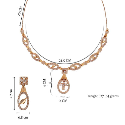 Rose Gold Plated Necklace Set for Women and Girls