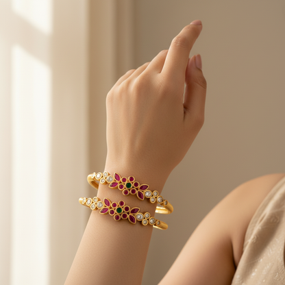 Temple jewelry bangles lifestyle shot on wrist