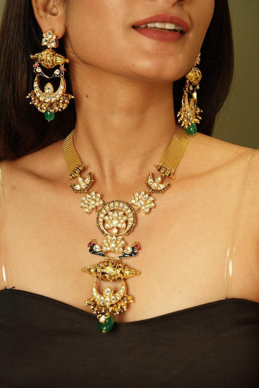 Tota Pari Gold Contemporary Set - Attrangi