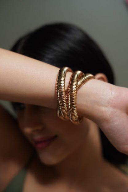 Treeda Gold Chunky Western Bracelet - Attrangi
