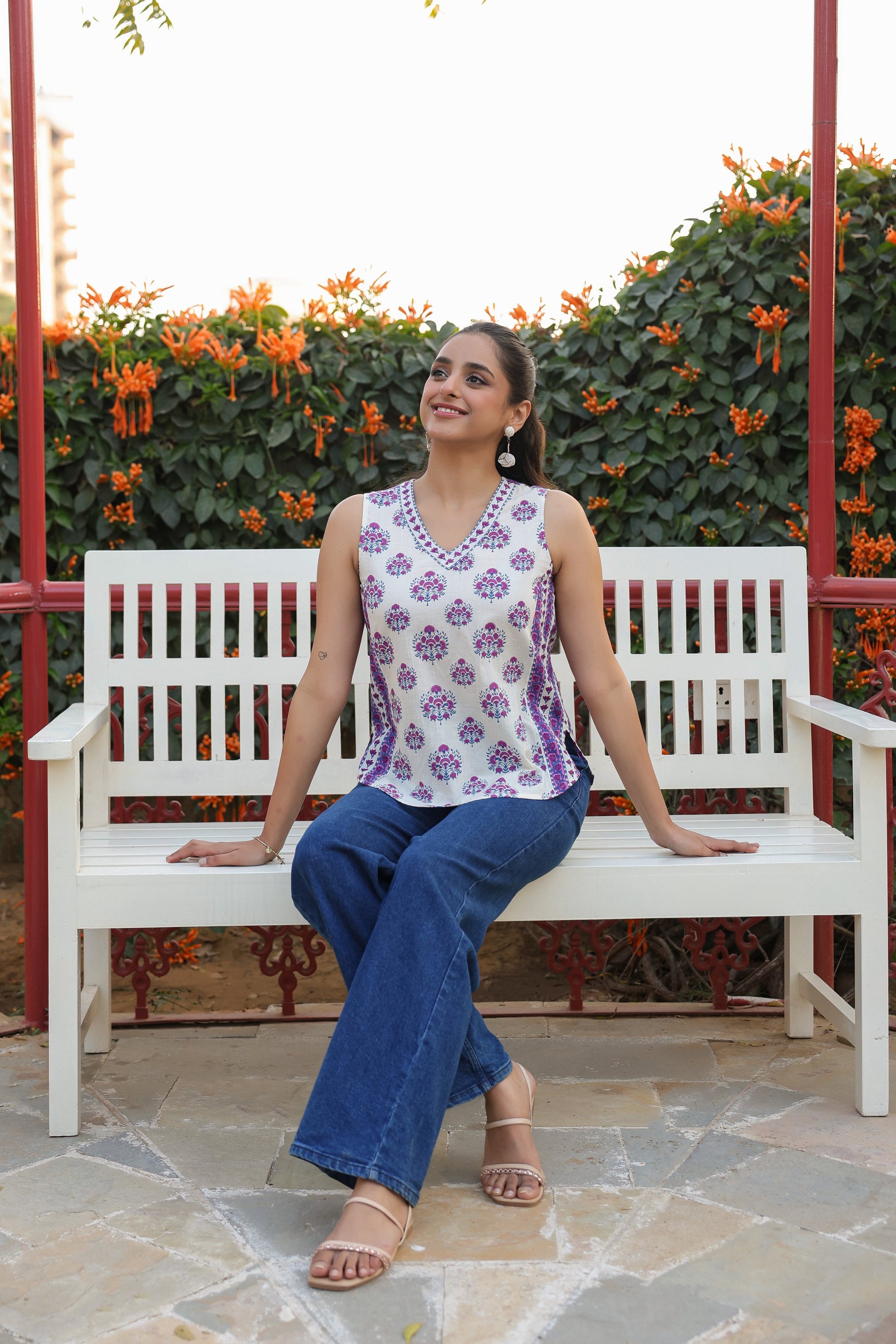 trendy purple cotton top