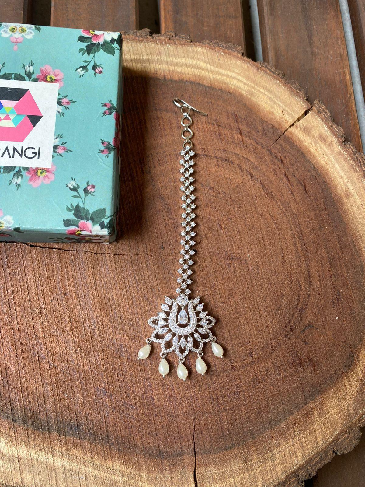 Tulikaa Diamond pearl Maangtika - Attrangi