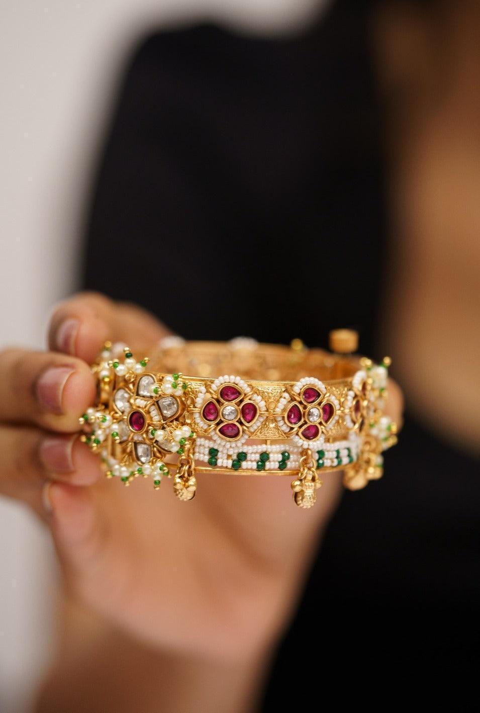 Umisha Openable Gold Kada | Sone Pe Suhaga Collection - Attrangi