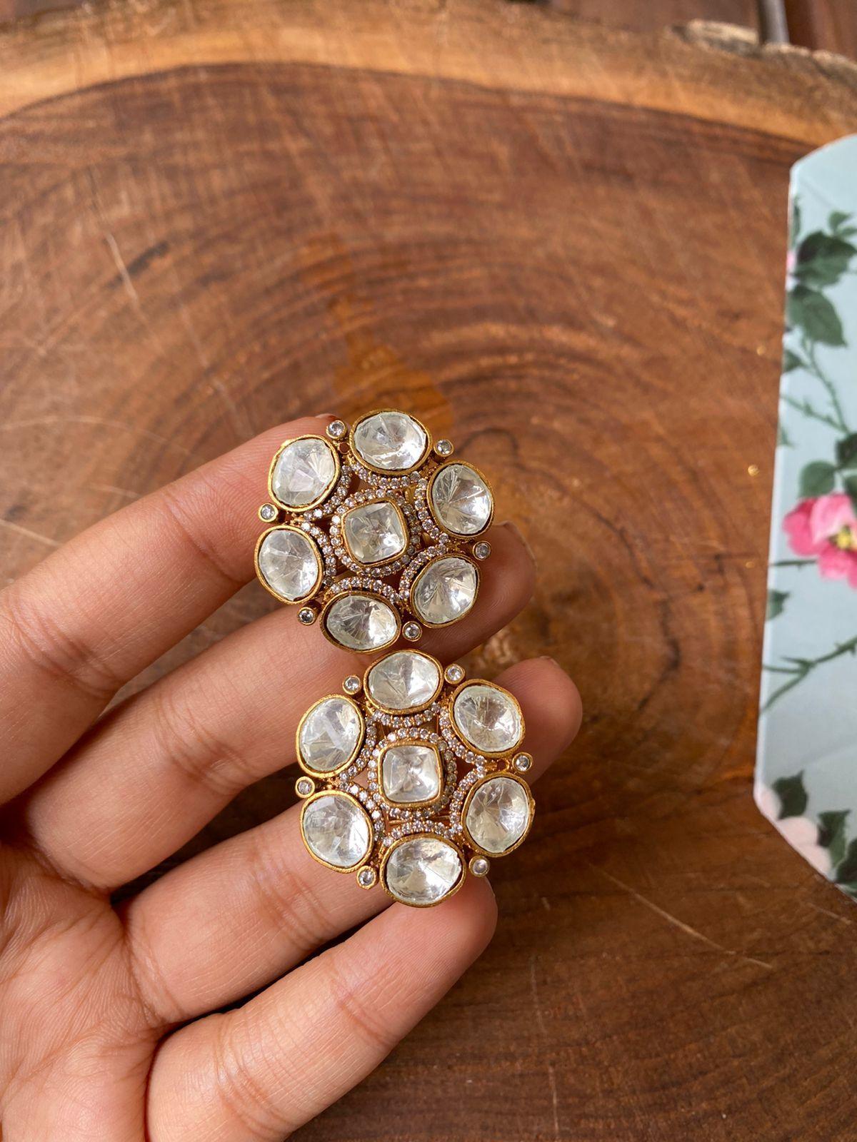Uncut Polki Studs - Attrangi