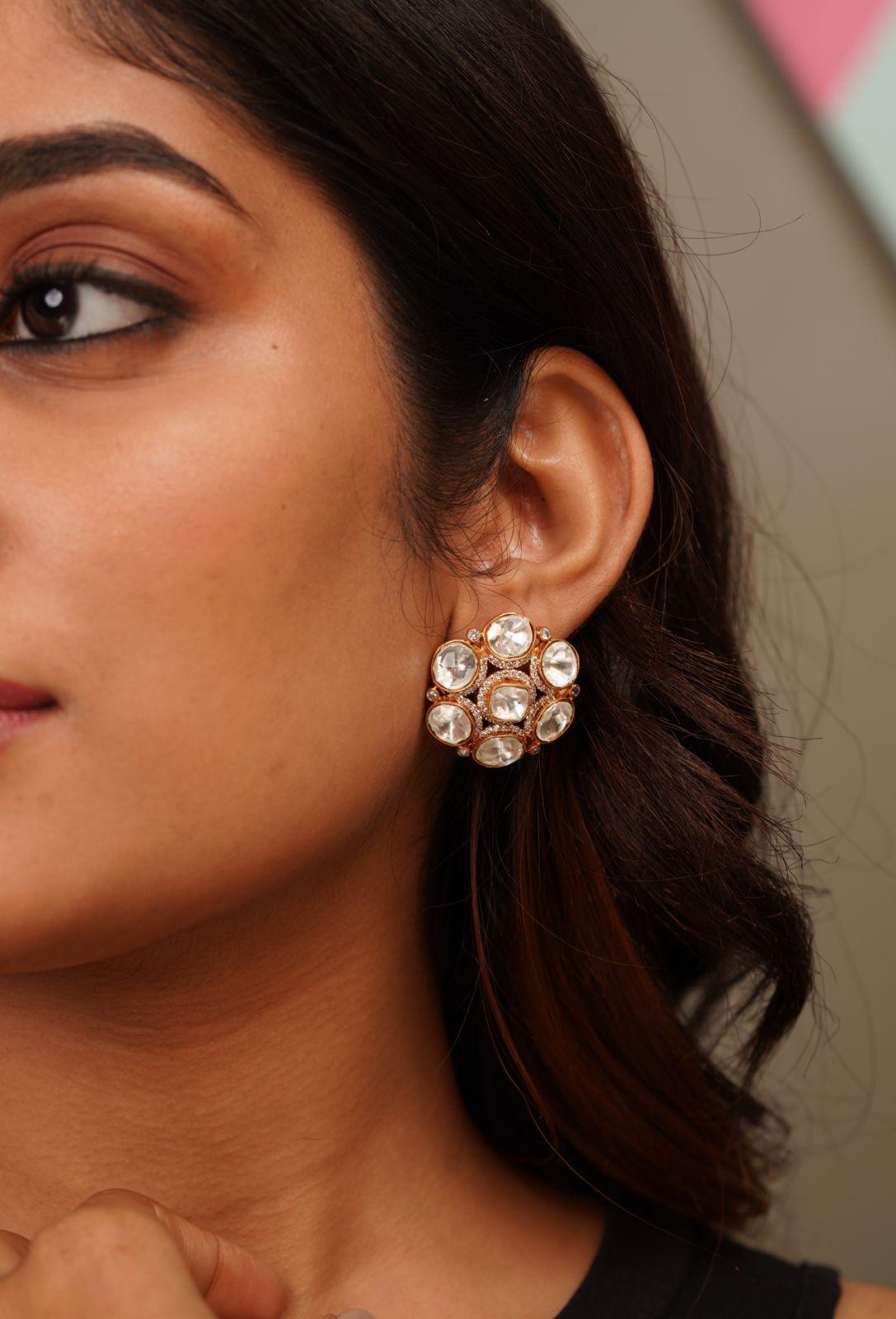Uncut Polki Studs - Attrangi