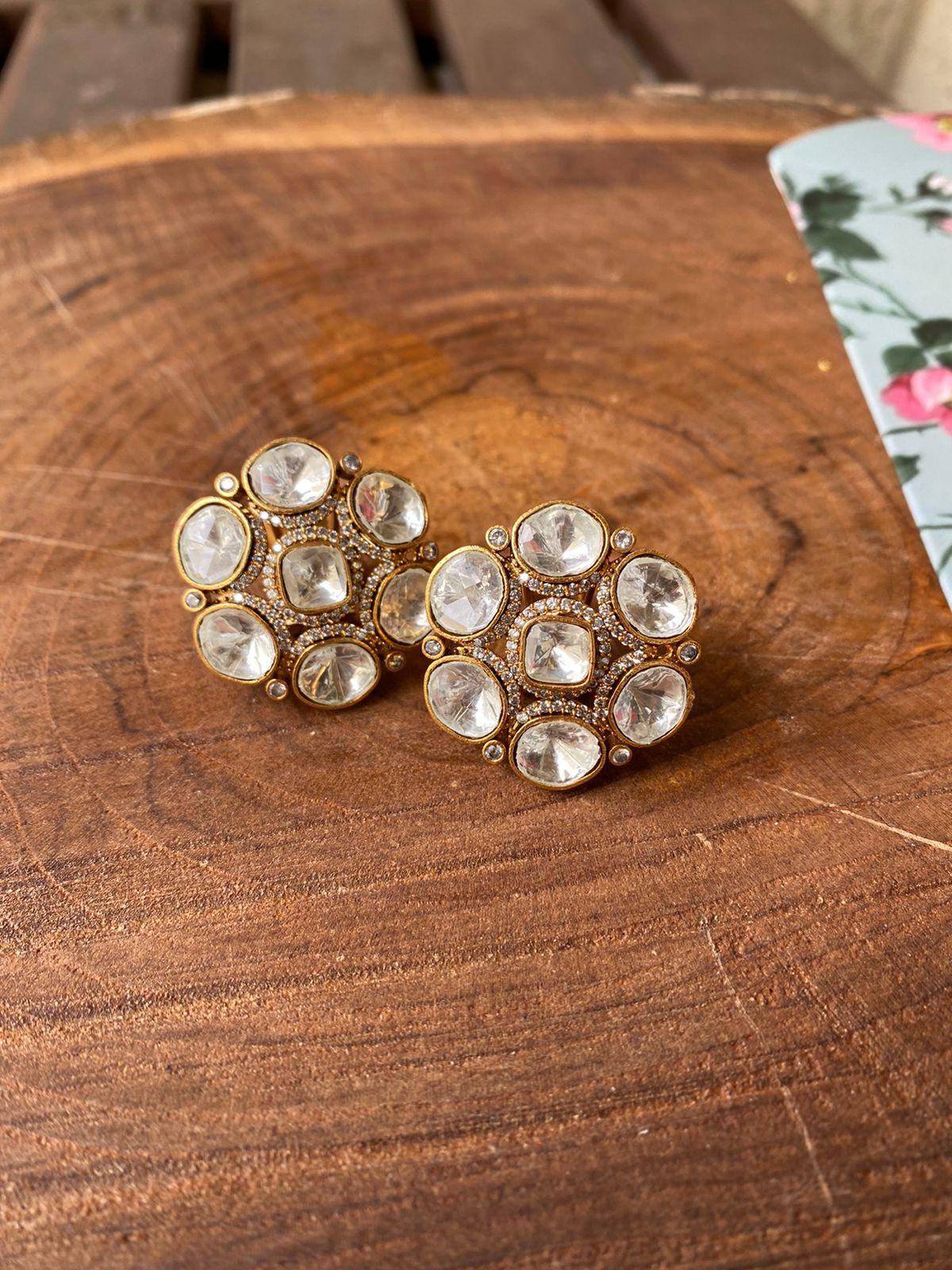 Uncut Polki Studs - Attrangi