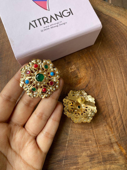 Valima Floral Jadaau Oversized Studs - Attrangi