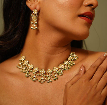 Vasundhara Polki Choker / Necklace Set - Attrangi