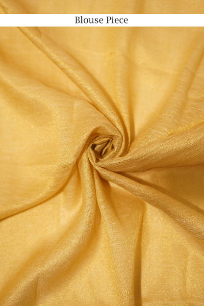Teejh Laboni White & Gold Linen Saree