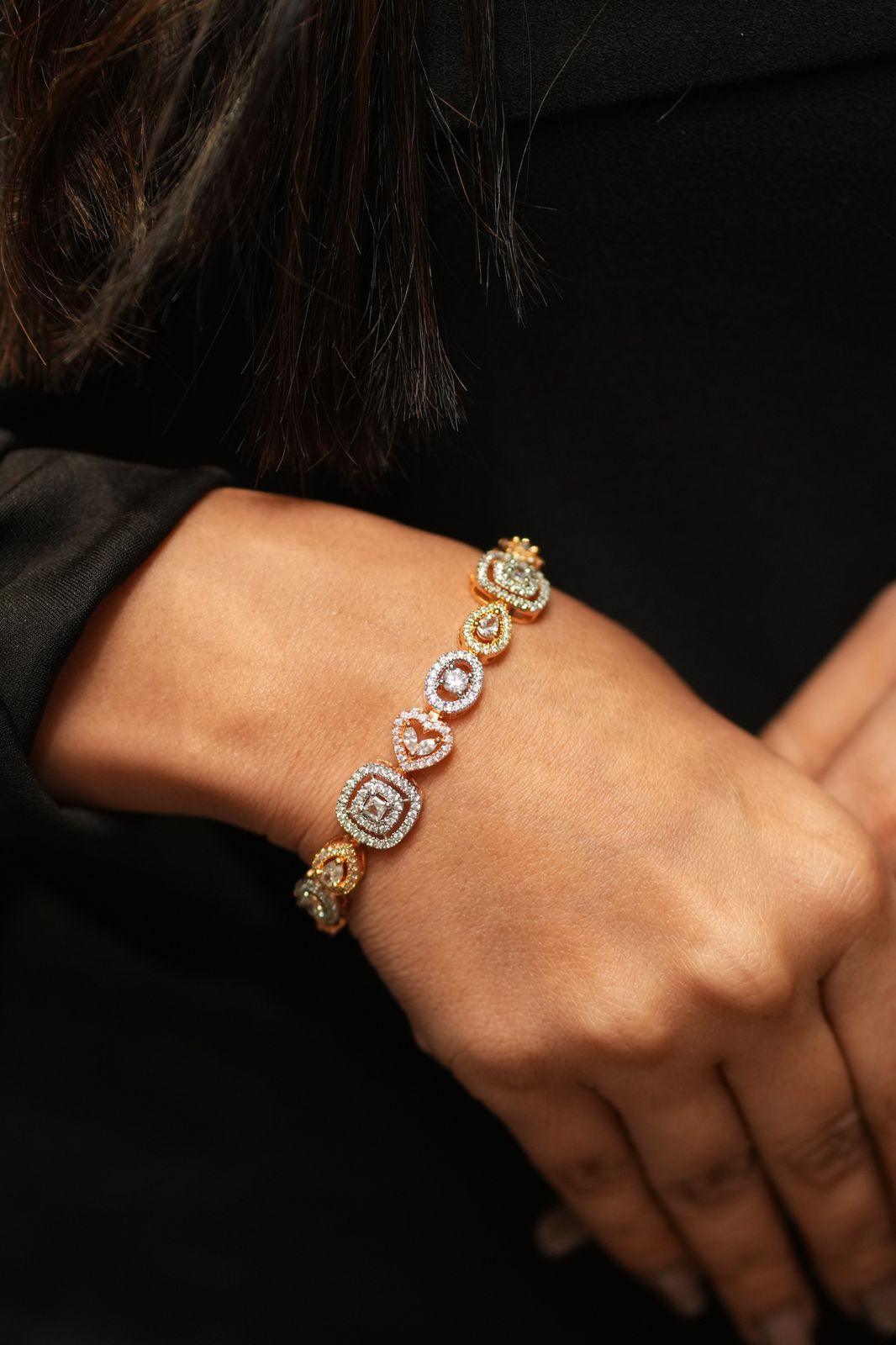 Zaina Multi Solitaire Dual Polish Tennis Bracelet - Attrangi