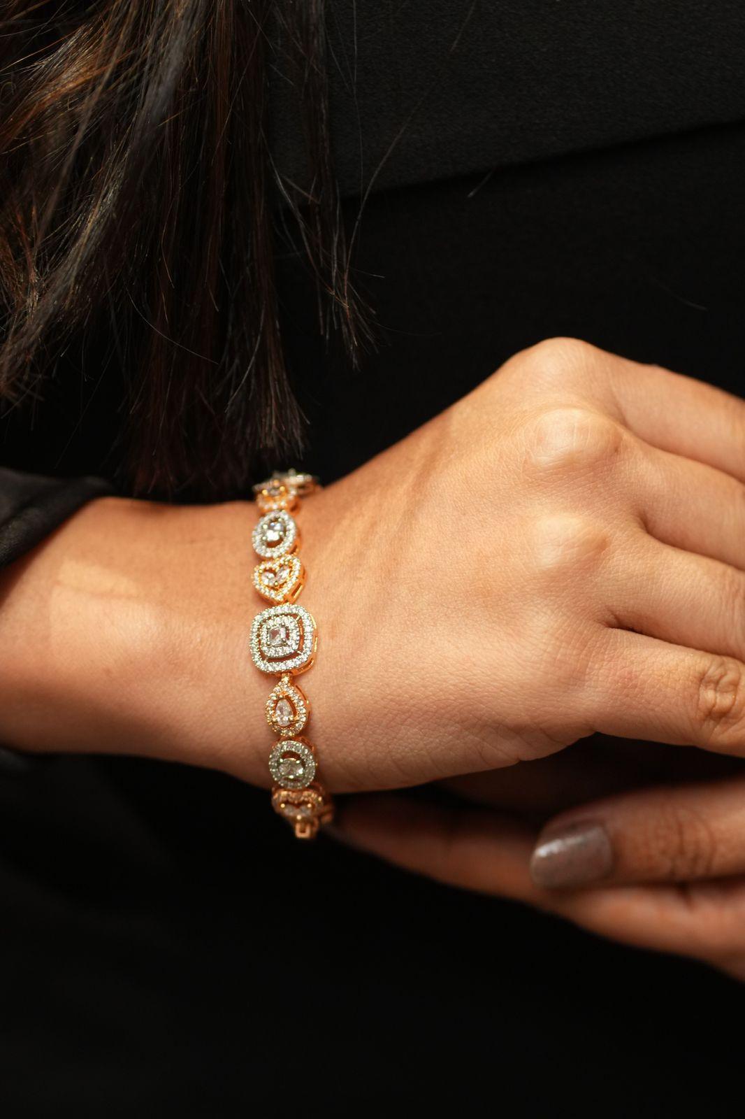 Zaina Multi Solitaire Dual Polish Tennis Bracelet - Attrangi
