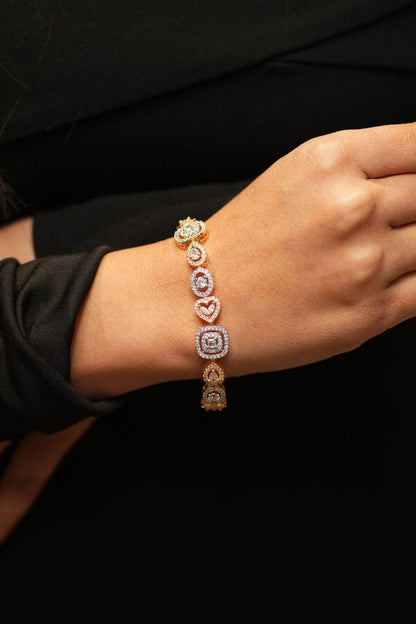 Zaina Multi Solitaire Dual Polish Tennis Bracelet - Attrangi