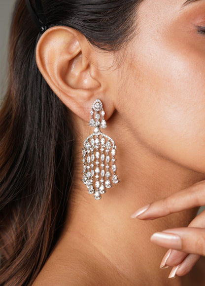 Zeenia Diamond Chandelier Earrings - Attrangi