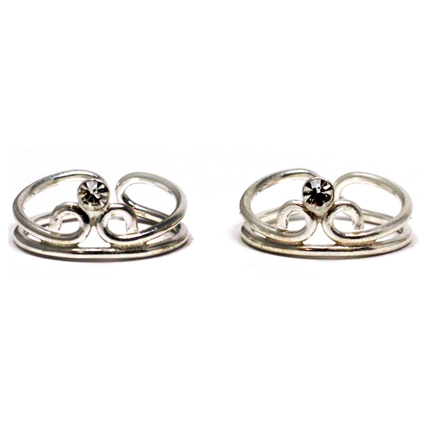 Set Of Three Silver Toe Rings (8)